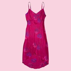 Express pink floral silk dress